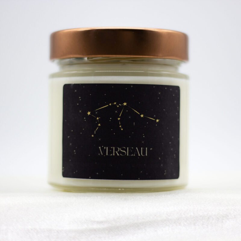 Aquarius Zodiac Soy Wax Candle With Necklace