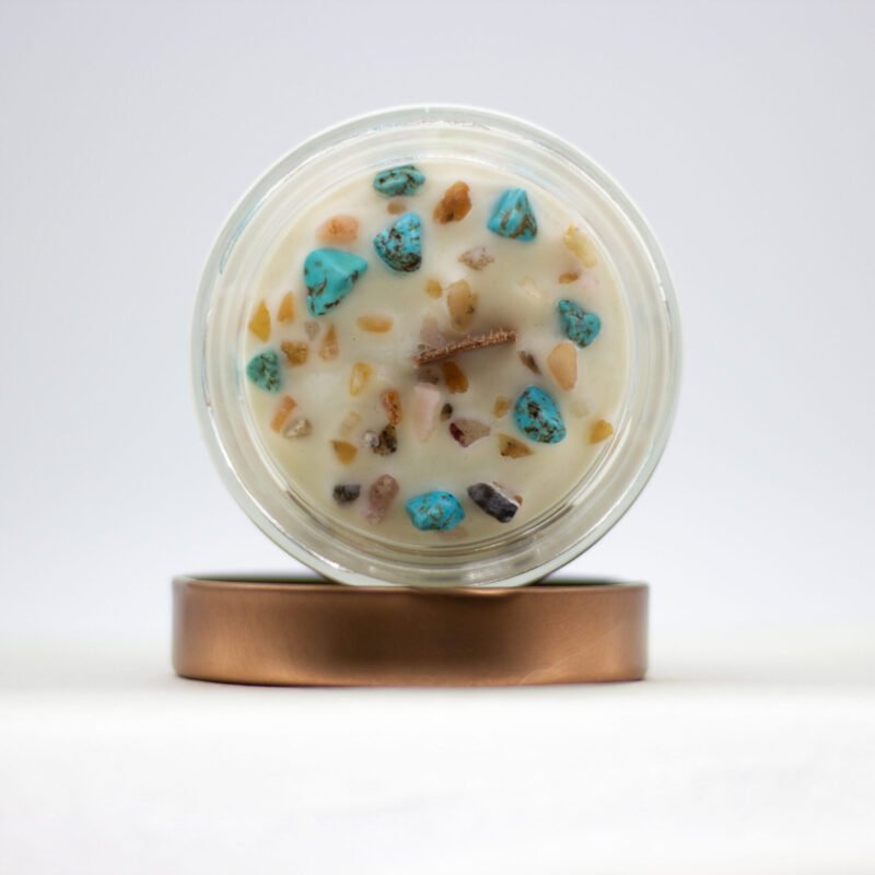 Aquarius Zodiac Soy Wax Candle With Necklace - Image 2