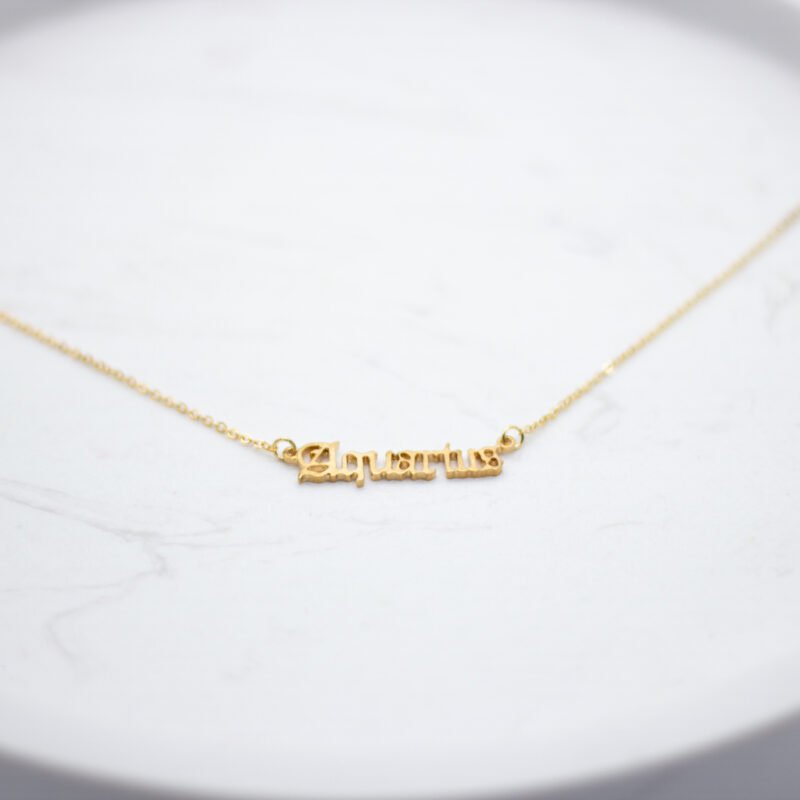 Aquarius Zodiac Soy Wax Candle With Necklace - Image 3