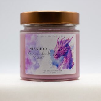 Glacius Dark Violet Soy Wax Candle With Necklace