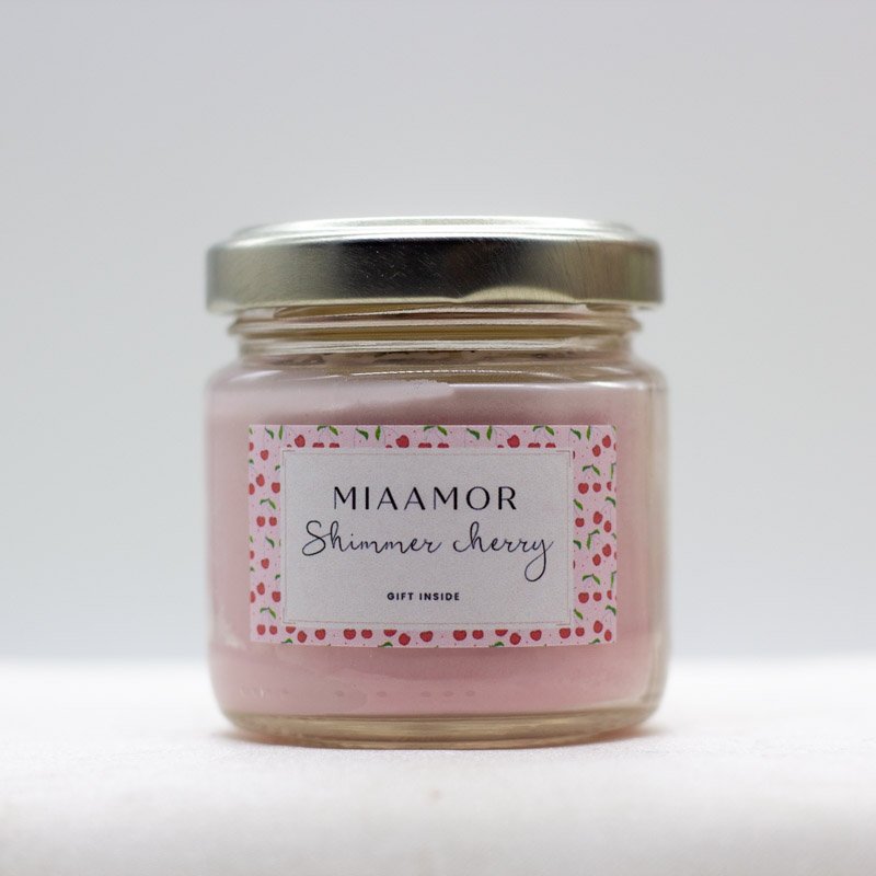 Shimmer Cherry Soy Wax Candle With Pendant